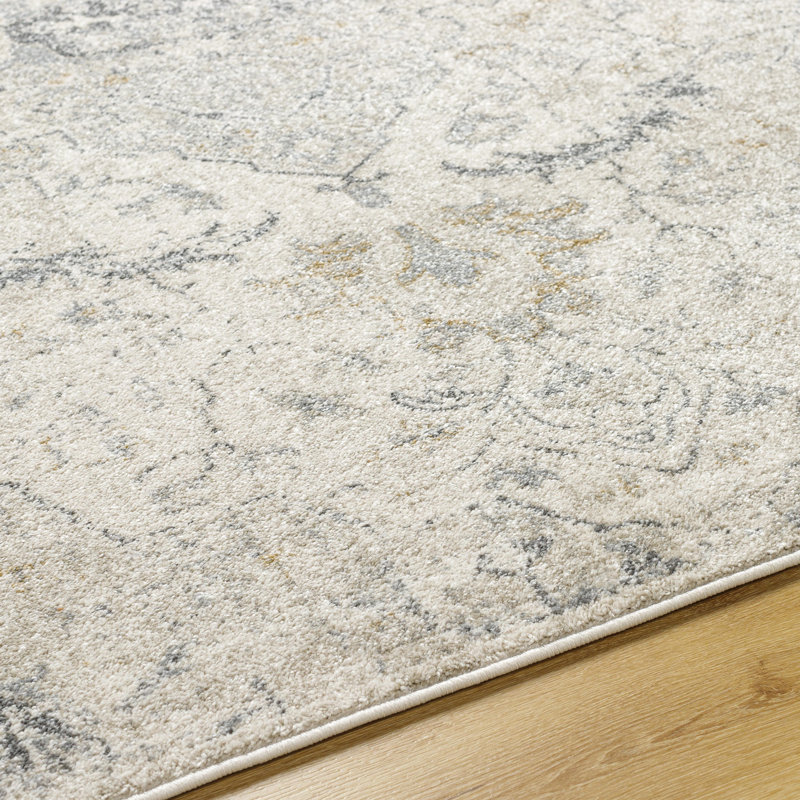 Rectangle Ozzie Oriental Machine Woven Polypropylene Area Rug in Cream, Rectangle 7'10" x 10'