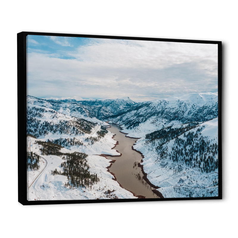 Impression sur toile Icy Alaskan Wilderness II, H 12 po x l 20 po x P 1 po, Toile noire