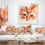 Croquis de chaton aquarelle rouge - coussin décoratif imprimé animal