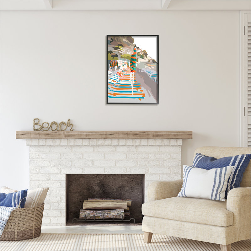 «Beach Holiday Coast» par Amelia Noyes, Giclée encadrée noir minuit, H 30 po x l 24 po x P 1,5 po