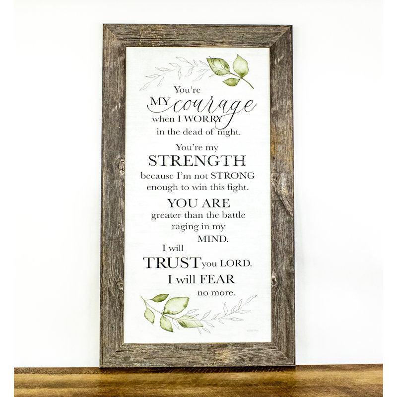 "Spiritual Your My Courage", impression encadrée