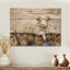Mouton doré marbré et rivière en bois - Art mural en bois de mouton - sur bois de pin naturel-275083611