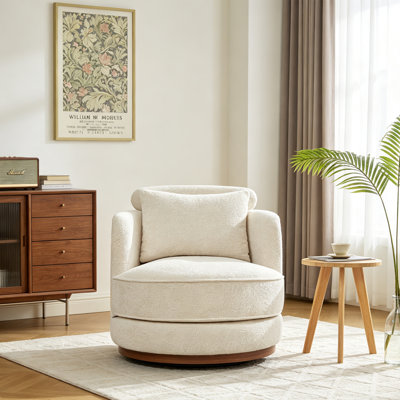 Fauteuil demi-tonneau pivotant avec revêtement 33,8 po