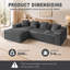 Modern Oversized 262cm Boneless Corner Sofa L-Shaped Corduroy Sofa With Storage Pockets-879638392-879638394