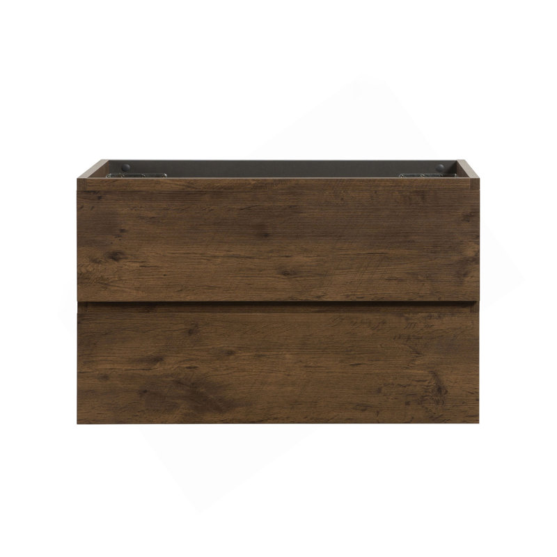 Alice-36W-105, armoire murale SANS lavabo, couleur noyer, avec deux tiroirs, pré-assemblée, Noyer