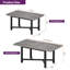 Table de salle à manger extensible Aveline de 47 po à 63 po - Table extensible avec pieds en X en métal, mécanisme coulissant, sièges 6 à 8, peu encombrante-1729378922