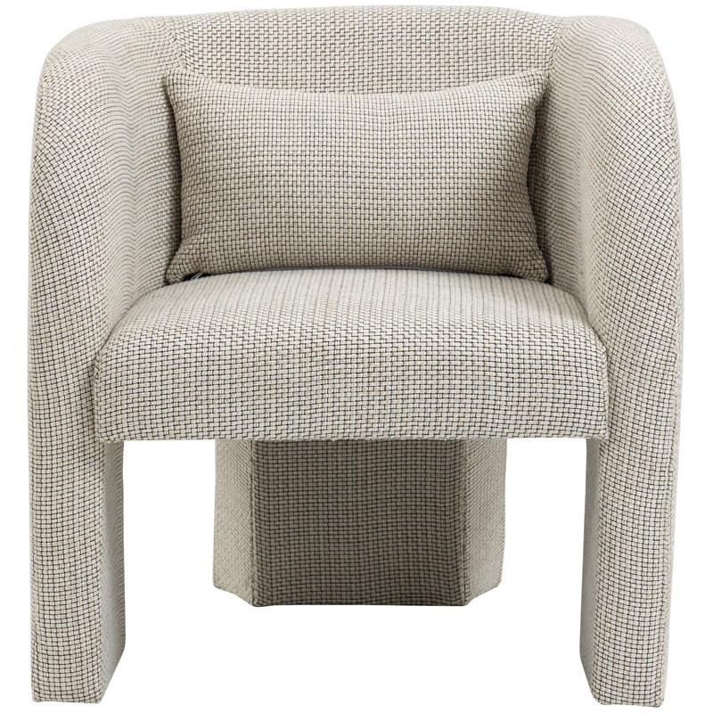Sawyer Upholstered Armchair, Cream Weaved Fabric