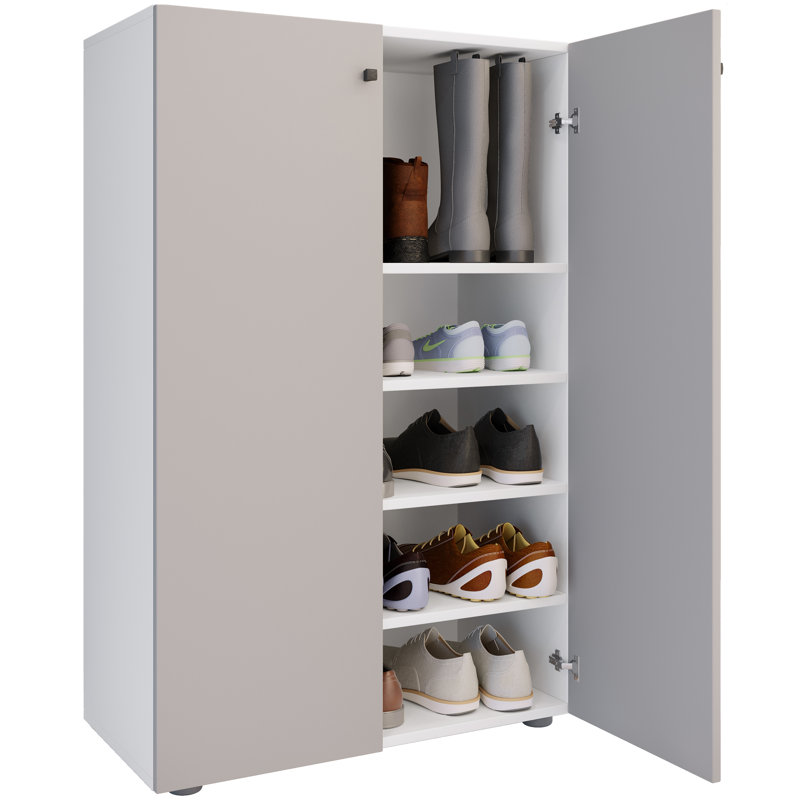 10 Pair Shoe Storage Cabinet, Grey