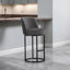 Ensemble de 2 tabourets de bar à hauteur de comptoir en lin Cool Grey Cool Grey