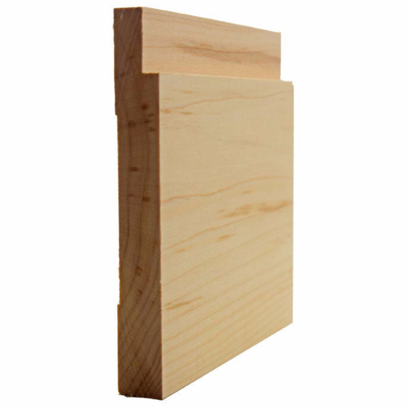 Plinthe entaillée de 5-1 / 4 po de hauteur x 11/16 po de moulure. Sans finition, Érable