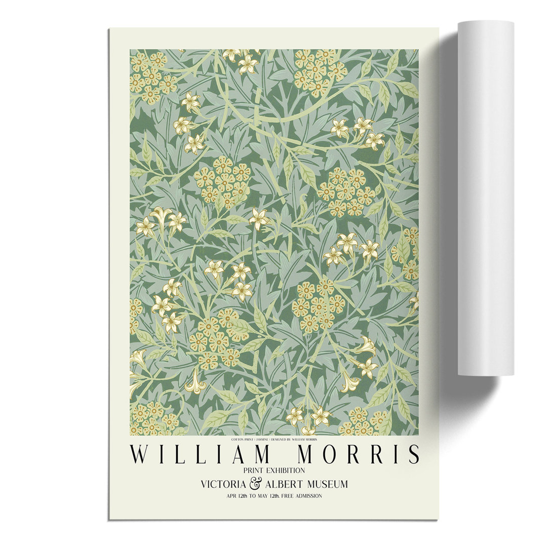 Jasmine with Border by William Morris - Frameless Print