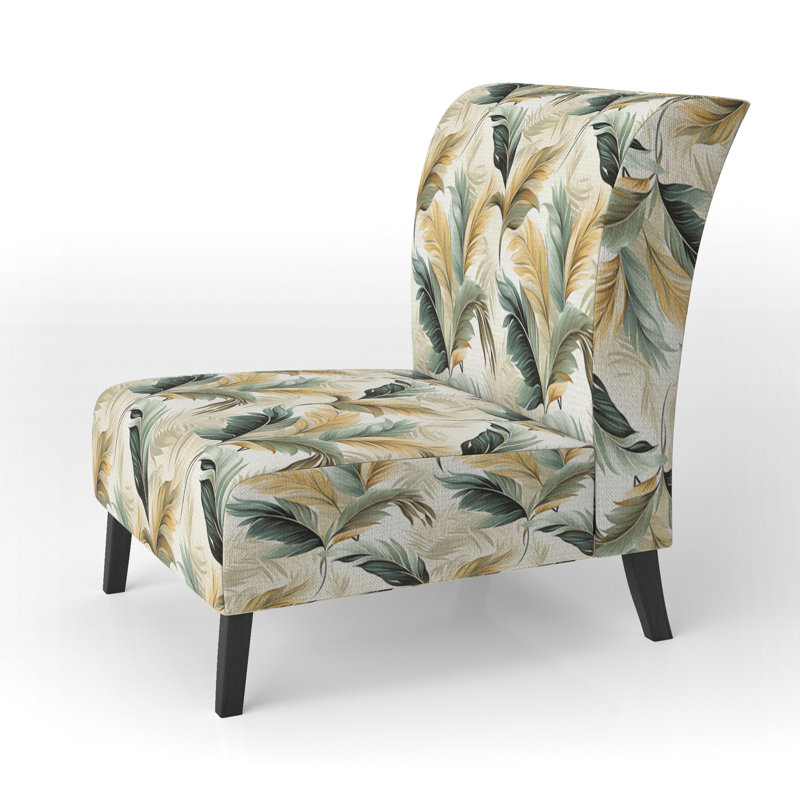 Fauteuil de chambre rembourré C, Motif tropical retraite tranquille