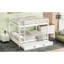 Lit superposé grand, lit gigogne en bois blanc avec rails, structure en pin massif, lit peu encombrant en bois, lit gigogne simple TG