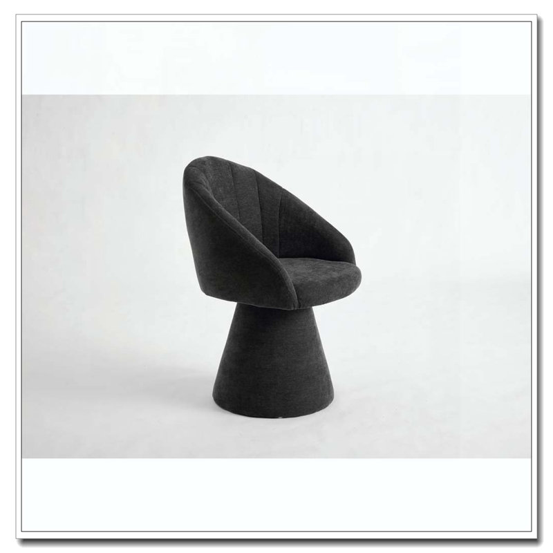 Chenille Fabric Swivel Accent Armchair, Gray