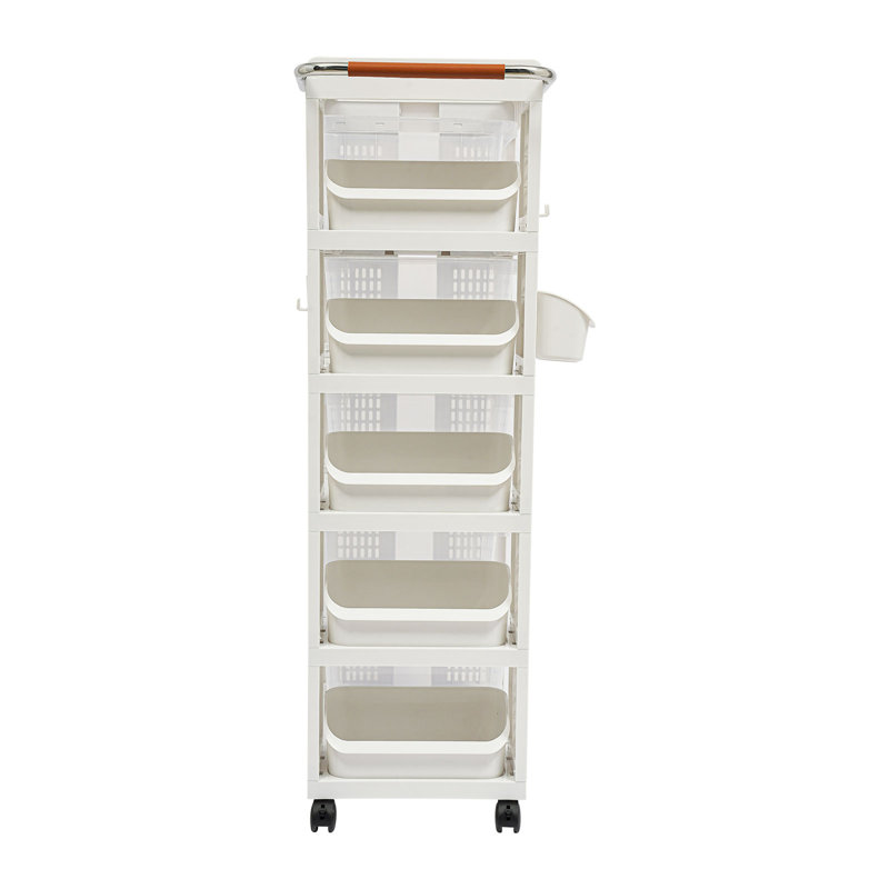 5-Tier Rolling Storage Cabinet with Drawers, 10