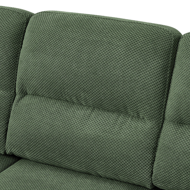 Canapé rembourré avec accoudoirs rembourrés en tissu de 81 po Brooklington, Green Polyester