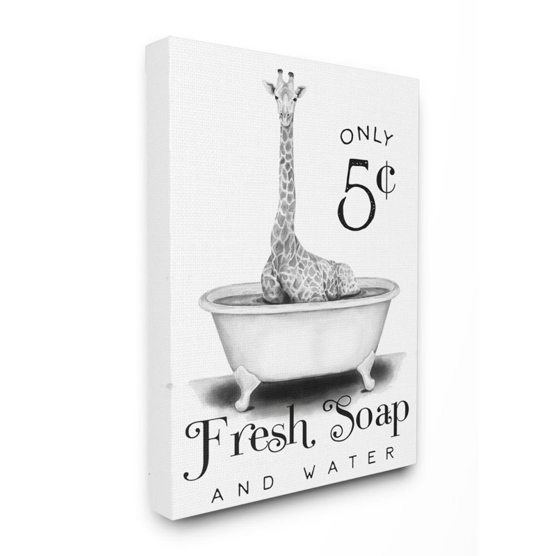 «Fresh Soap and Water» par Rachel Nieman - impression d'art graphique, H 20 po x l 16 po x 1,5 po, Toile tendue
