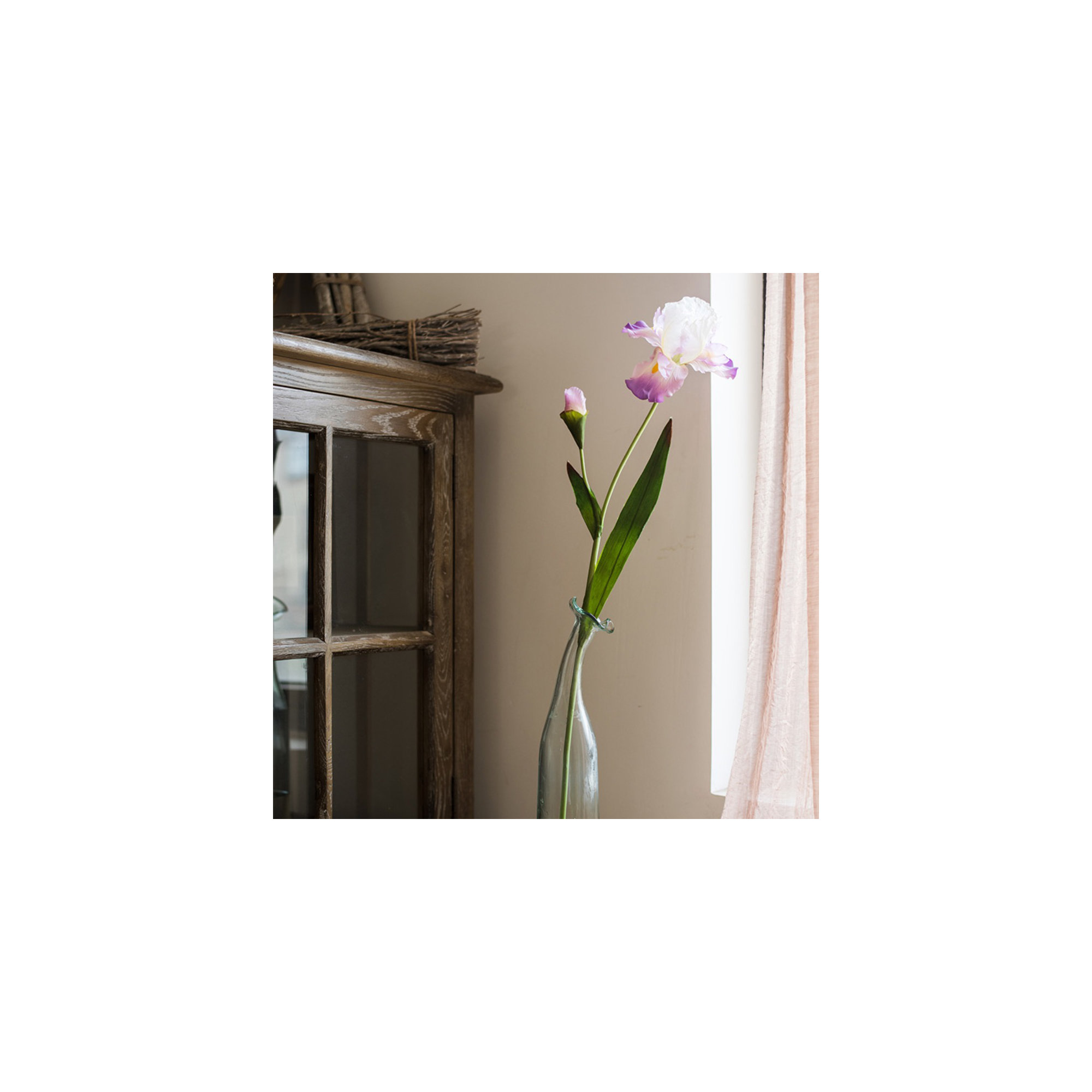 Artificial Iris Flower Stem, Five Stems, Purple