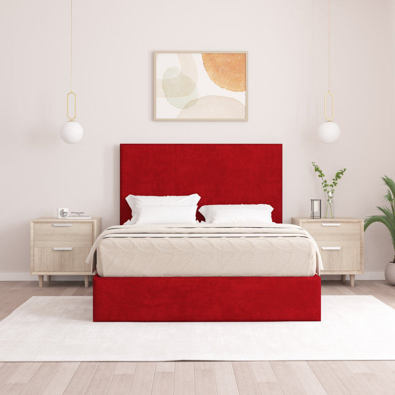 Bibian Upholstered Ottoman Storage Bed, Small Double (4'), Red