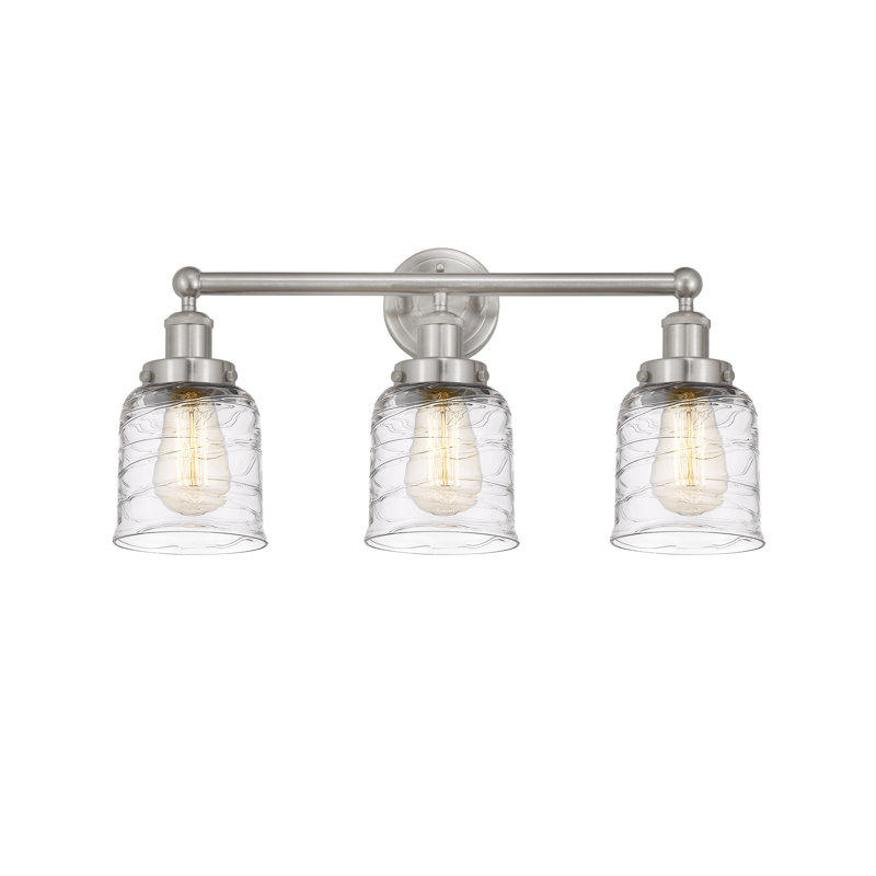 Éclairage de salle de bain à intensité variable à 3 lumières Armoni, Transparent, Nickel satiné brossé