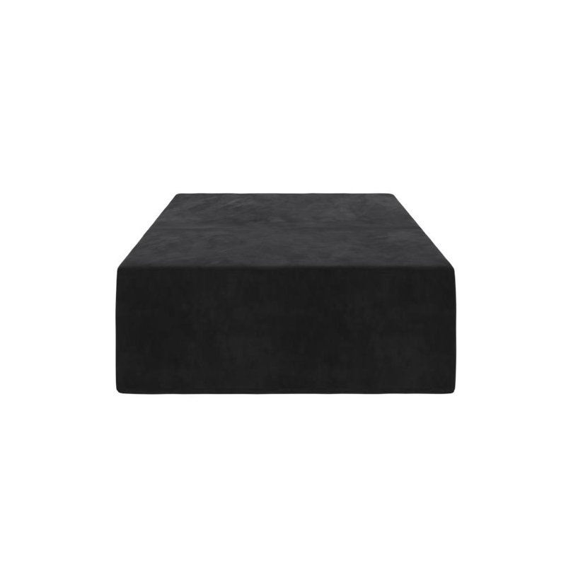 The Flower Upholstered Ottoman, Black Microfiber