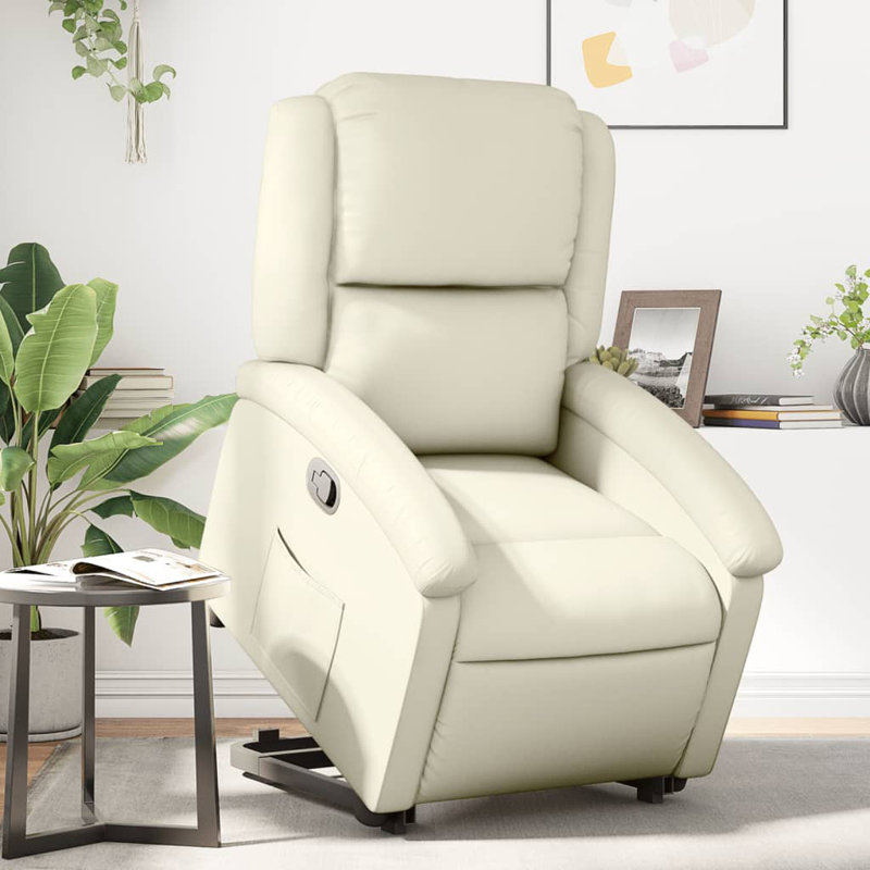 Fauteuil de massage en faux cuir, Crème