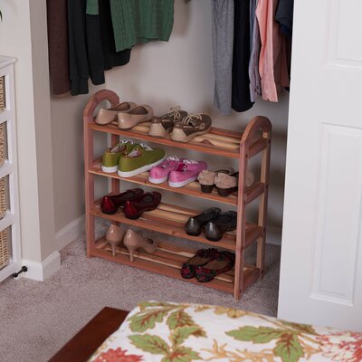 Millwood Pines 12 Pair Solid Wood Shoe Storage Bench & Reviews | Wayfair