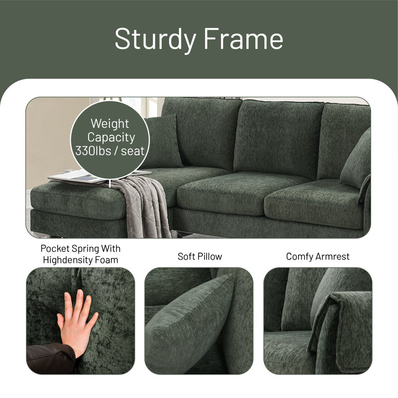 Canapé modulaire Nyora, Polyester vert
