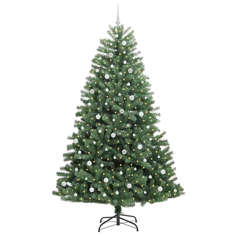 Artificial Hinged Christmas Tree Green PVC and Metal, 7.87 ft