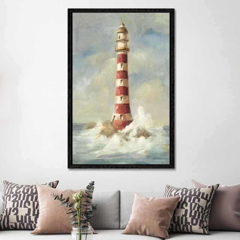 Lighthouse II by Danhui Nai - Painting on Canvas, 152.5 cm H x 101.5 cm W, Black Framed