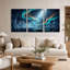 Ensemble de 3 toiles tourbillonnantes bleu sarcelle et or Aurora Over Icy Canyon-134001005