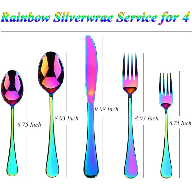 20 Pcs Flatware Cutlery Set, Dishwasher Safe
