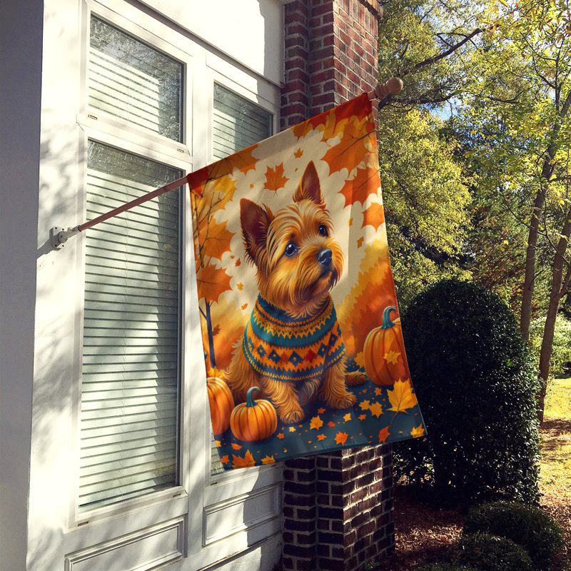 Drapeau Norwich Terrier Fall House
