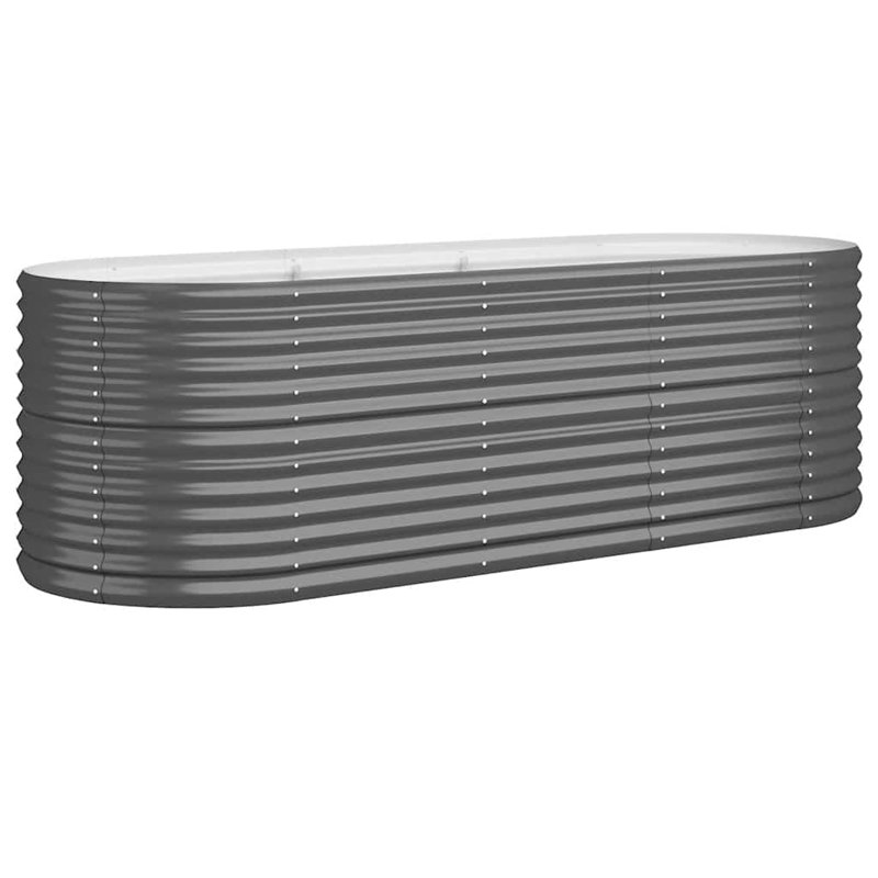 Jardinière en acier galvanisé Nakayla, Anthracite, H 26,8 po x l 88,2 po x P 31,5 po