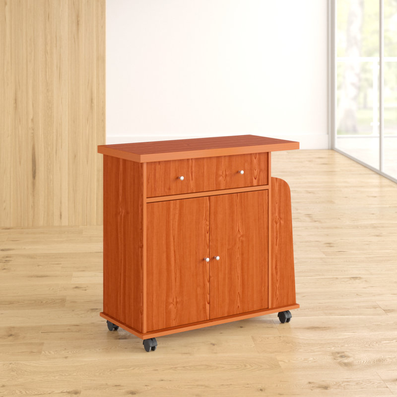 Kamal Wood Kitchen Cart, Cherry