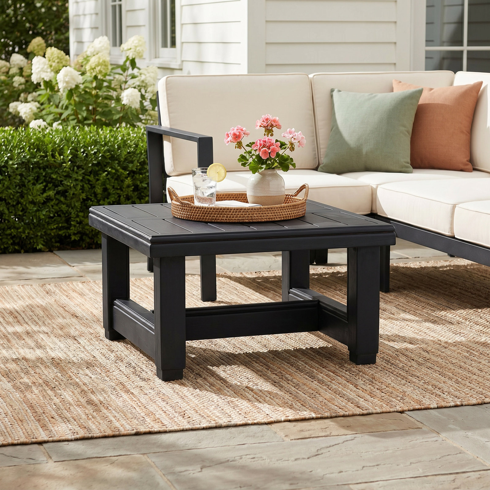 Melrose Square Metal Outdoor Side Table