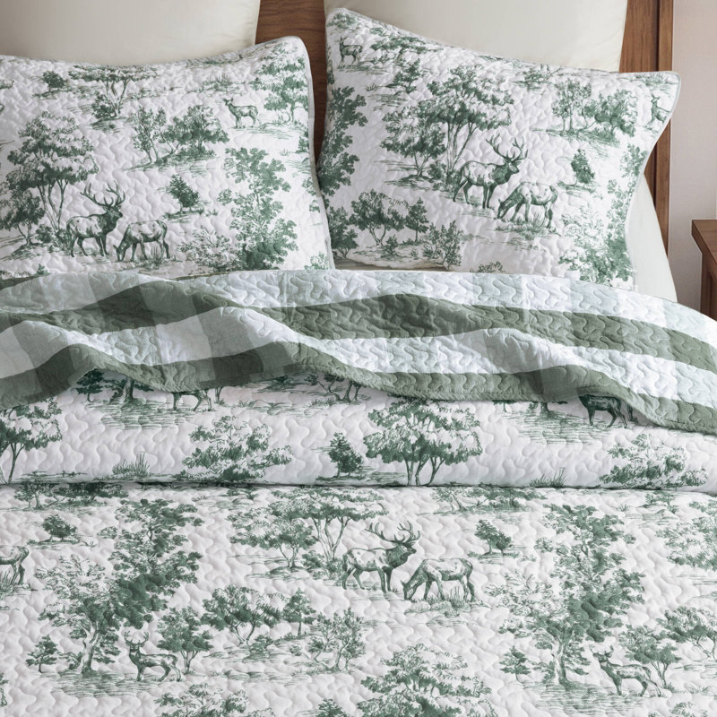Madison Park Hartwell Green Reversible Coverlet Set, King/Cal King, Green