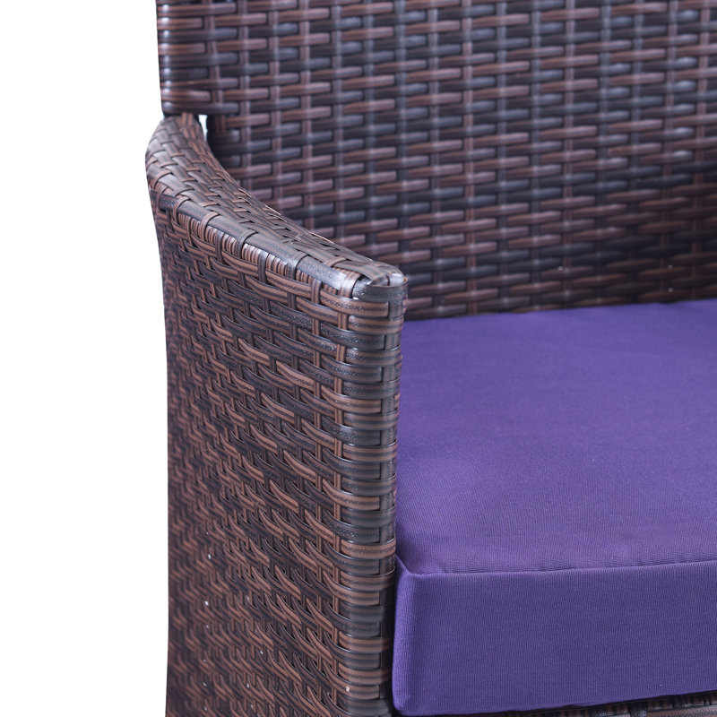 Ensemble de conversation avec coussin 4 pièces Morrisania, Mauve