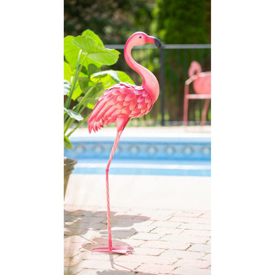 Statue de jardin flamant en métal Broadwater