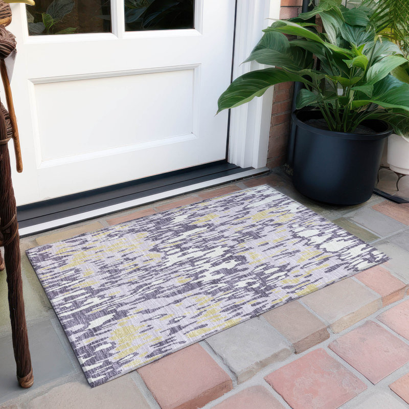 Addison 20'' x 30'' Purple Synthetic Flat Woven Rug