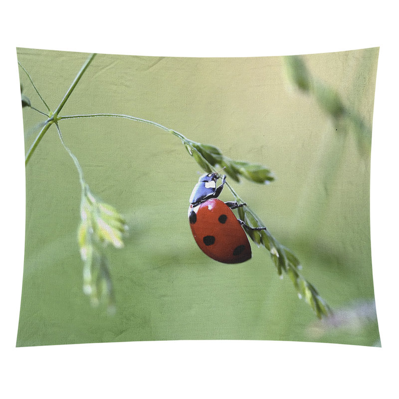 Tapisserie coccinelle, Intérieur / extérieur, H 51,5 po x l 60,5 po