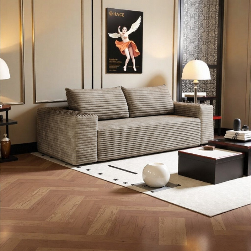 Canapé Luxury Cloud Comfort - 71 po en coton de qualité supérieure avec capacité de 600 lb et support ergonomique, Brun