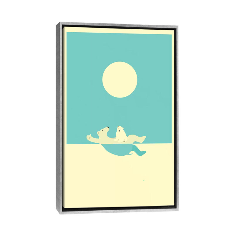 Art encadré, cours de natation II, H 60 po x l 40po x P 1,5 po, Toile avec cadre argenté