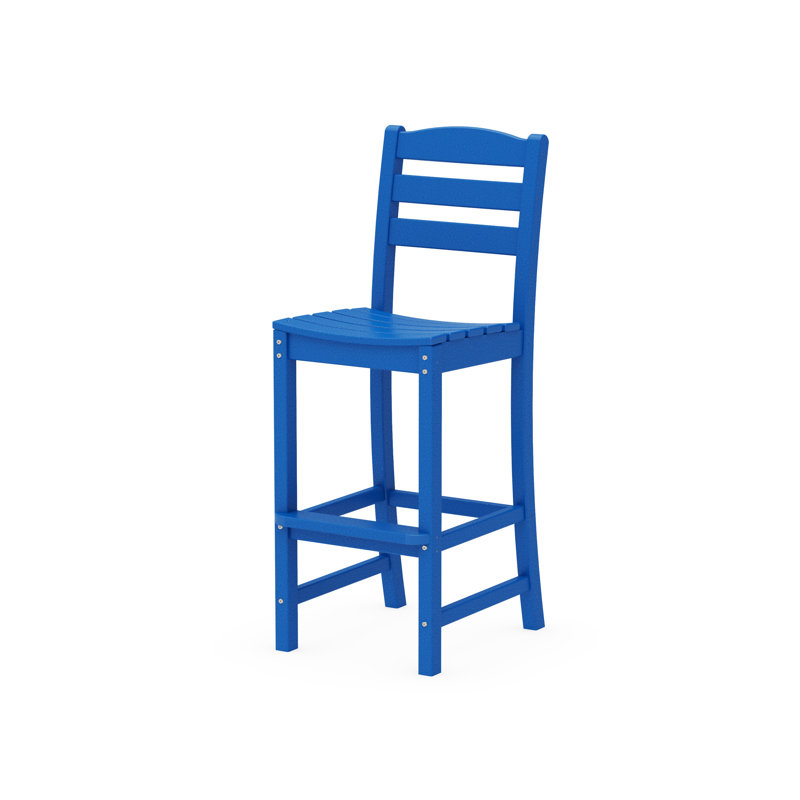 Tabouret de bar d'extérieur sans accoudoirs 47,13 po POLYWOOD La Casa Café, Bleu pacifique