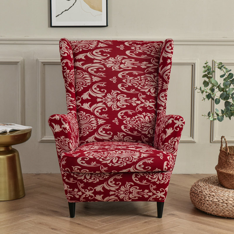 Housse extensible pour tabouret tigre, Coton 100 % rouge