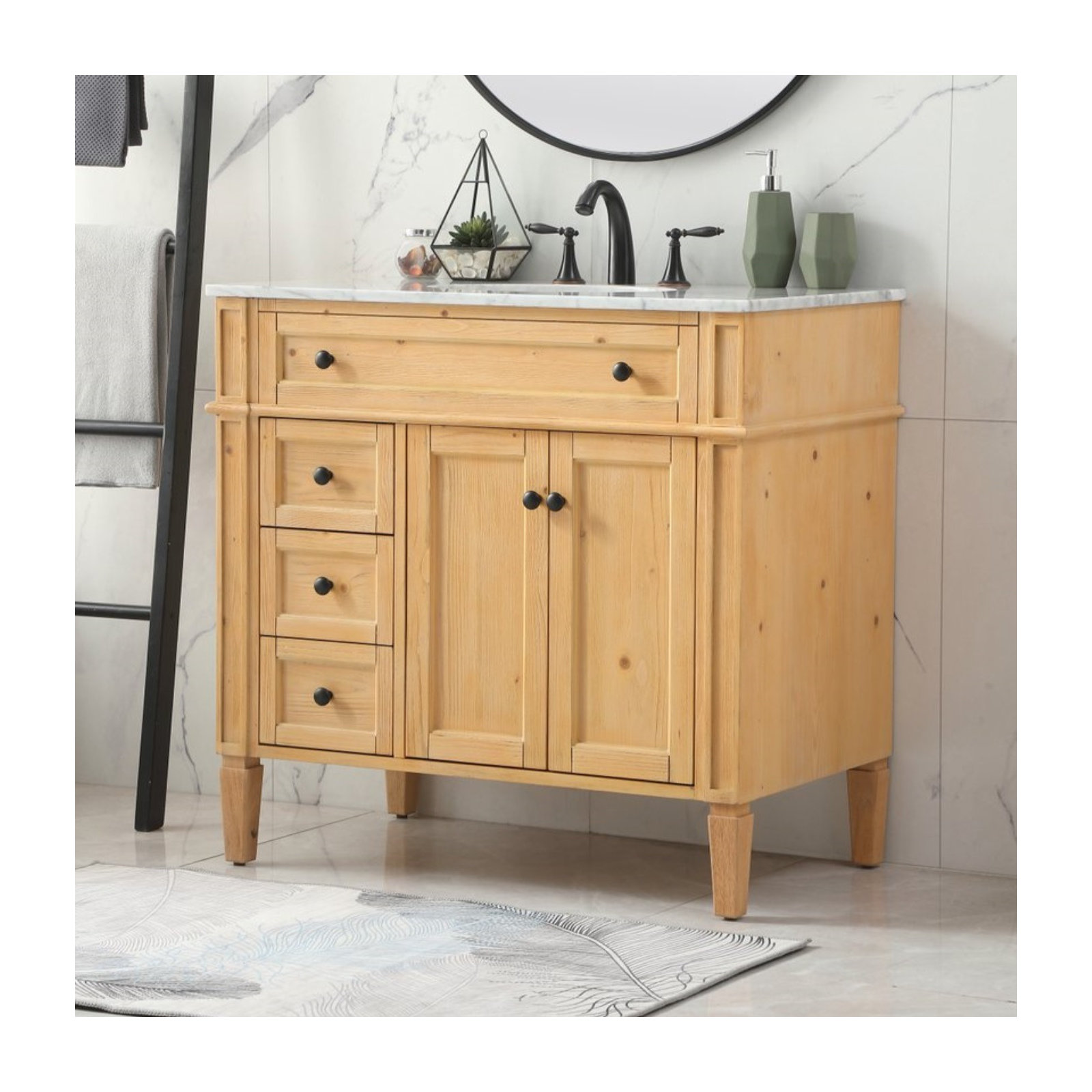 Rivers 36'' Single Bathroom Vanity, Natural Wood