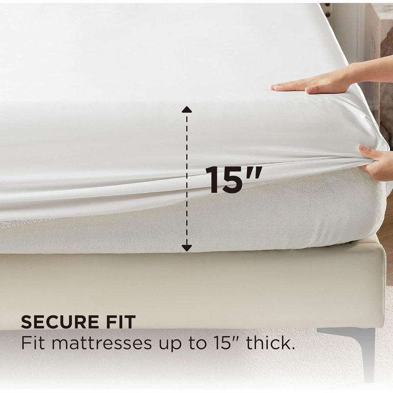 Bedsure Sateen Fitted Sheet GentleSoft™️, Twin Fitted Sheet, Pure White