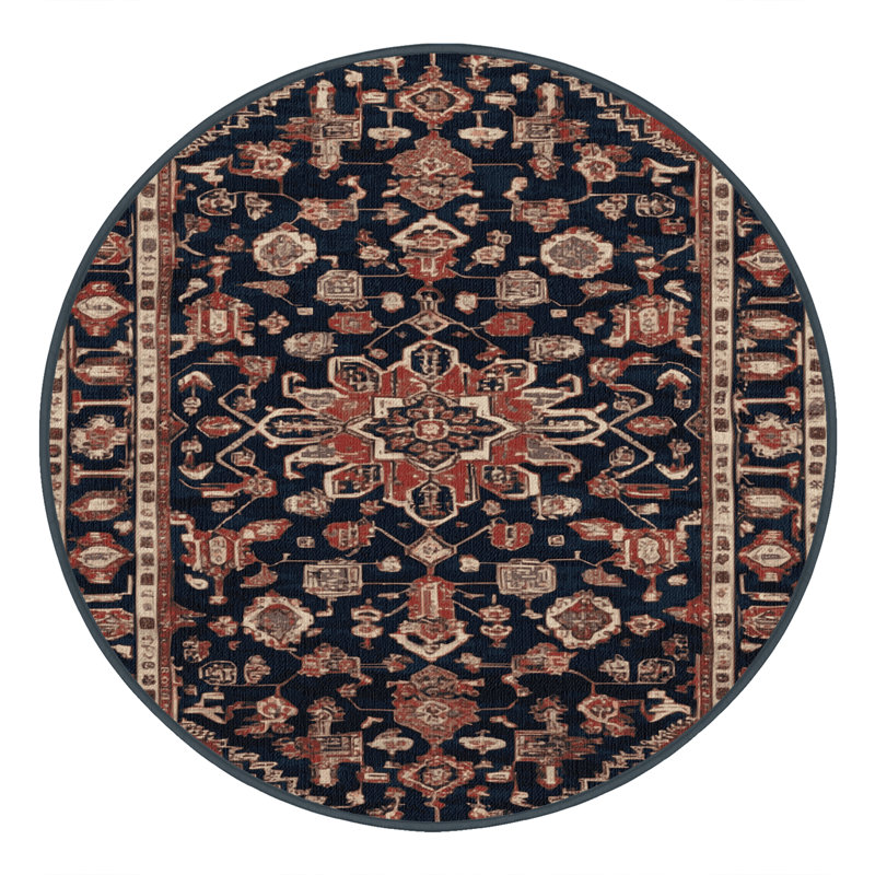 Tapis brun lavable à la machine, Rond 4 pi