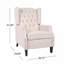 Fauteuil inclinable en tissu de lin beige avec dossier à oreilles par FlowLuxe, siège d'appoint Mid-Century pour salon et chambre à coucher-1353868474