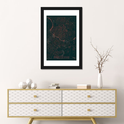« austin infrarouge urban blueprint map », impression sur toile